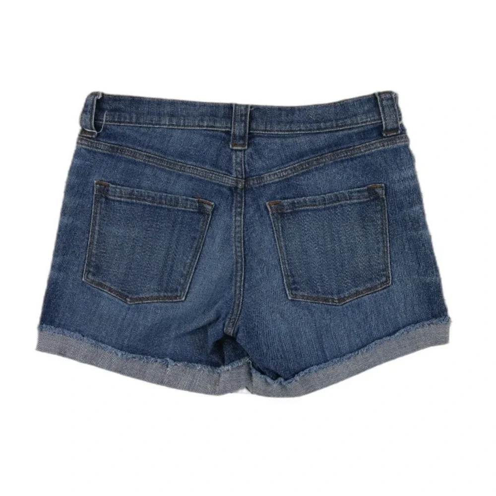J.Crew Denim Shorts Women's Size 26 Blue Stretch Cuffed Mid Rise Jean Dark Wash